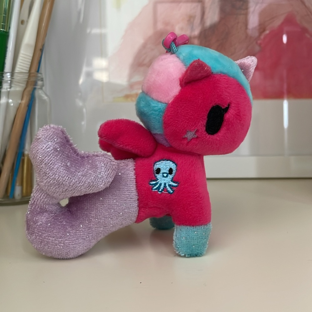 New Neon Star Mermaid Unicorn Keychain - Bright Pink - Purple - Blue - Bag Charm